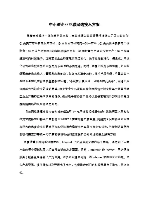 中小型企业互联网络接入方案