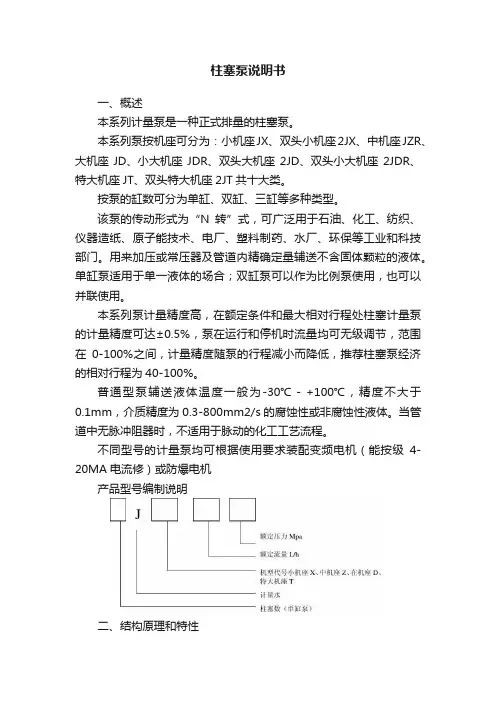 柱塞泵说明书