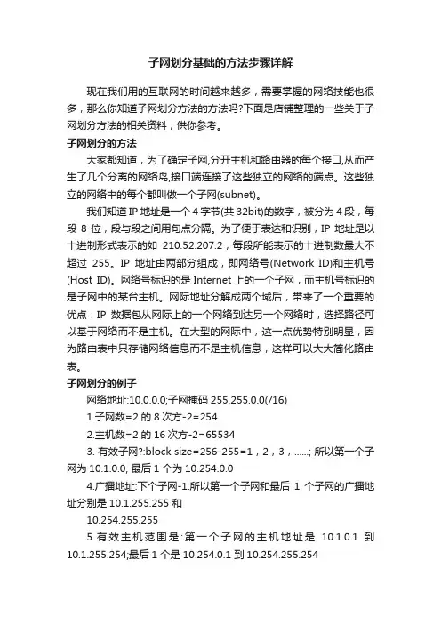 子网划分基础的方法步骤详解