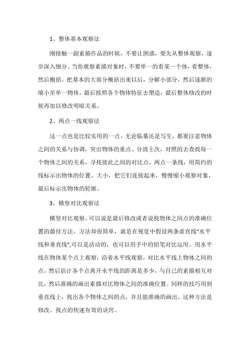 美术临摹观察方法