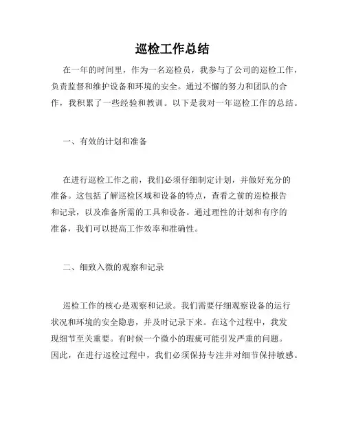 巡检工作总结