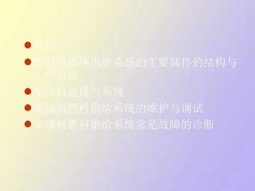 柴油机燃料供给系统