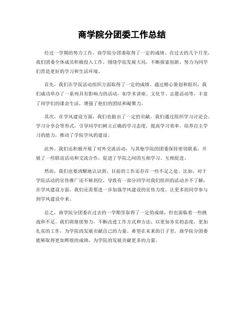 商学院分团委工作总结