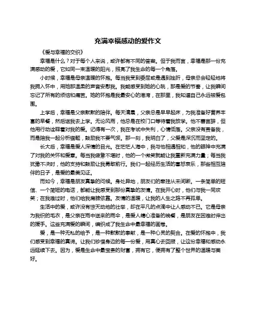 充满幸福感动的爱作文