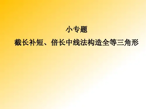 人教版初中数学 小专题 截长补短、倍长中线法构造全等三角形(等腰)