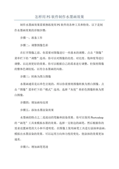 怎样用PS软件制作水墨画效果