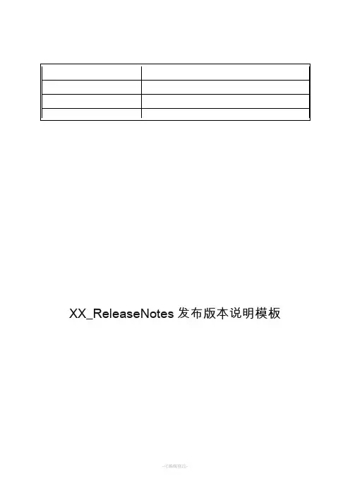 软件发布版本说明模板