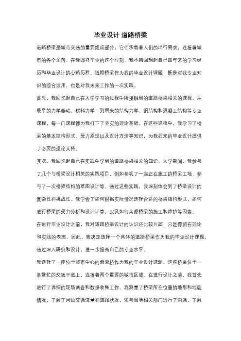 毕业设计 道路桥梁