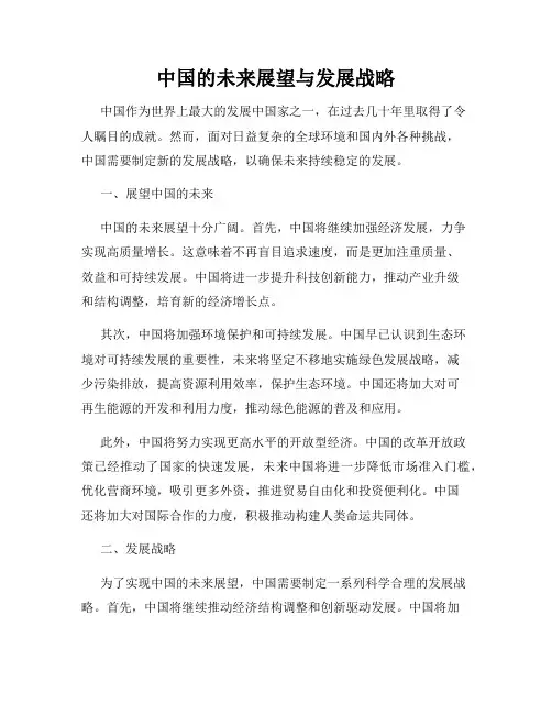 中国的未来展望与发展战略