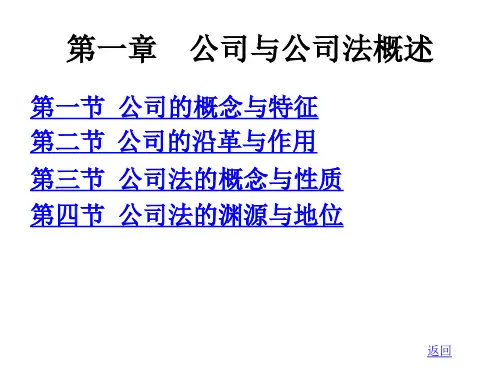 教学课件 公司与公司法