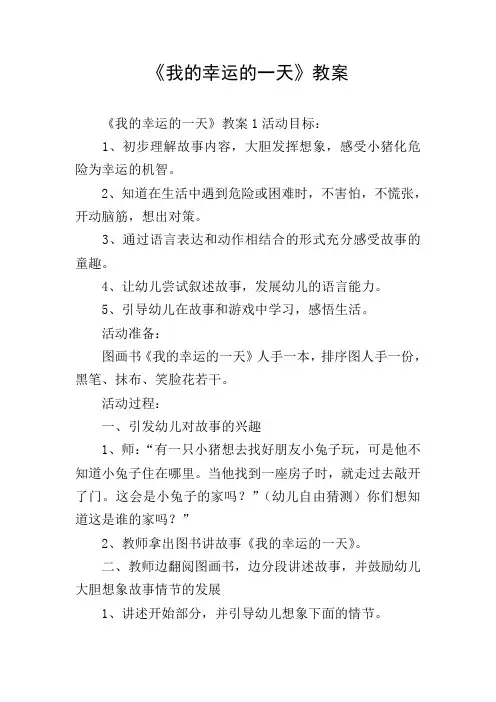 《我的幸运的一天》教案