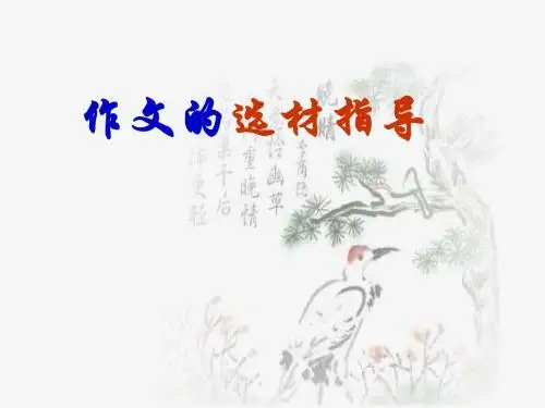 作文的选材指导ppt
