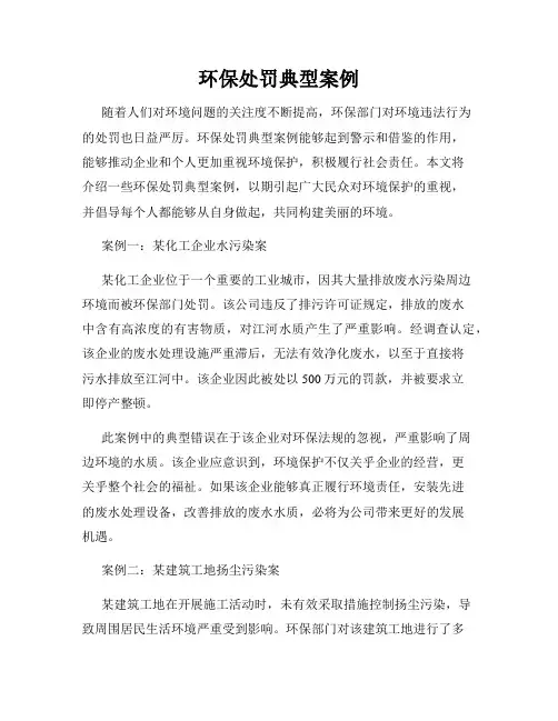 环保处罚典型案例