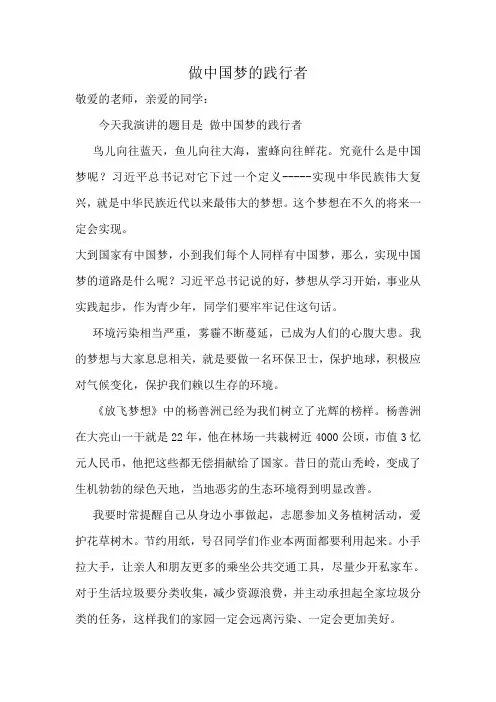 做中国梦的践行者