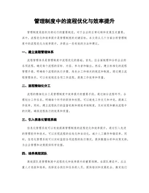 管理制度中的流程优化与效率提升
