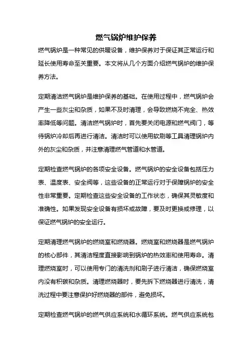 燃气锅炉维护保养