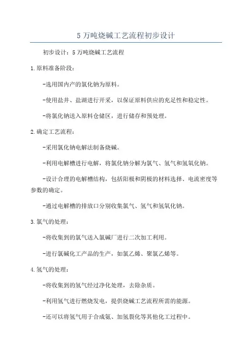5万吨烧碱工艺流程初步设计