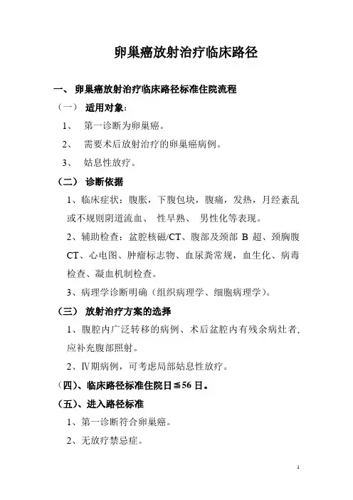 3 卵巢癌放射治疗临床路径