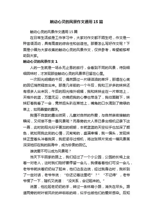触动心灵的风景作文通用15篇