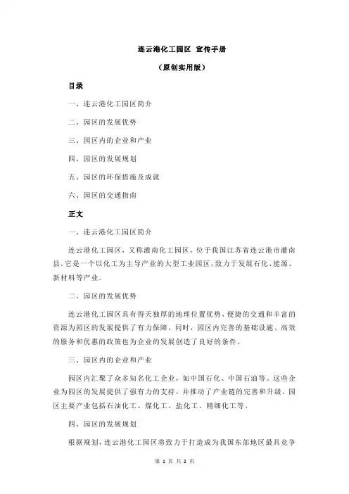 连云港化工园区 宣传手册