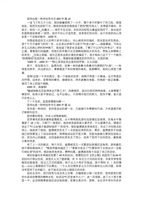坚持也是一种美优秀作文四