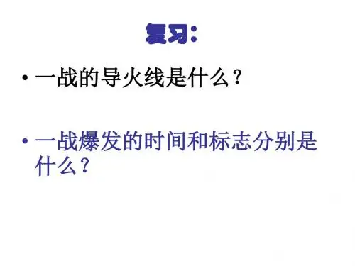 历史：第8课第一次世界大战的进程及结果课件(华东师大版九年级下)