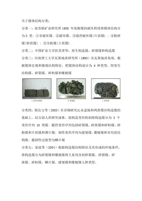 煤体结构分类