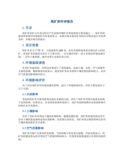 尾矿库环评报告
