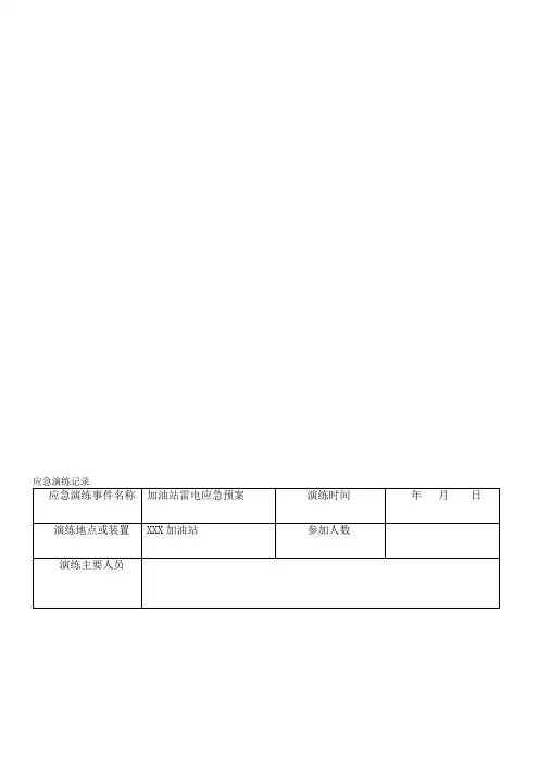 XX加油站应急预案演练记录(雷电)