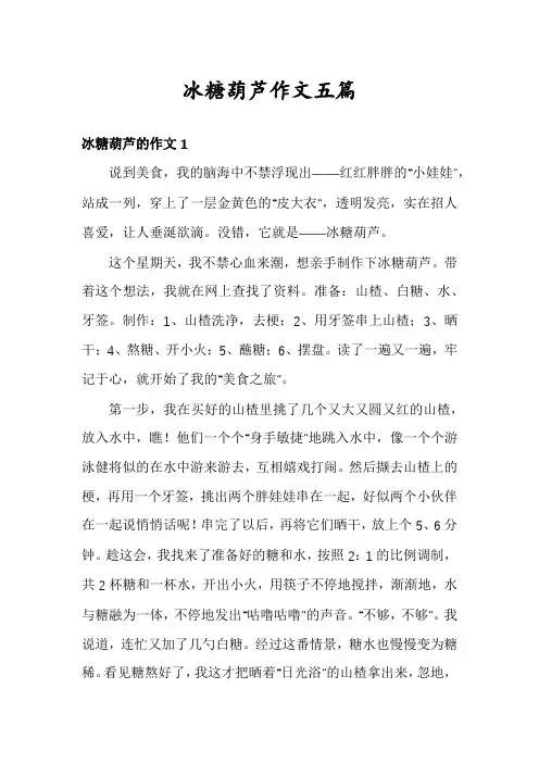 冰糖葫芦作文五篇