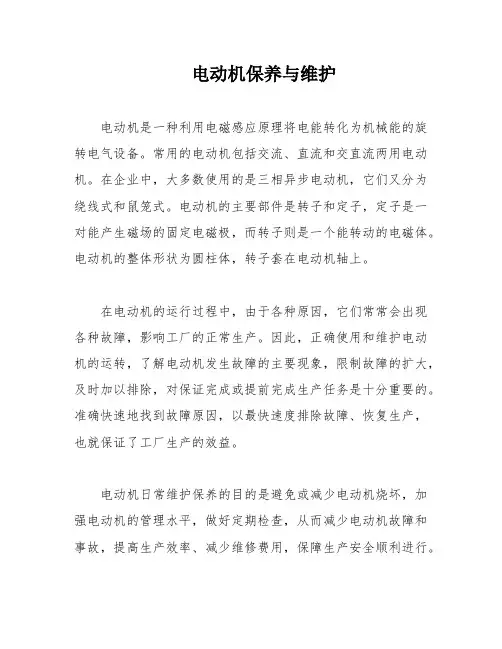 电动机保养与维护