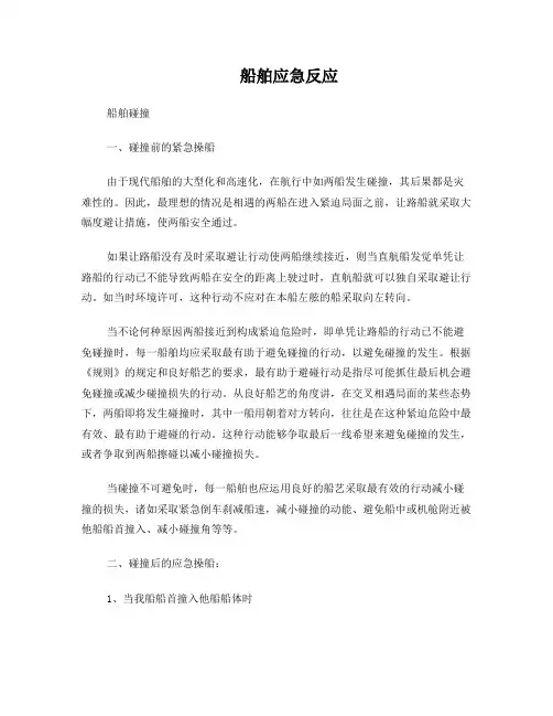 船舶应急反应
