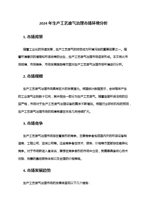 2024年生产工艺废气治理市场环境分析