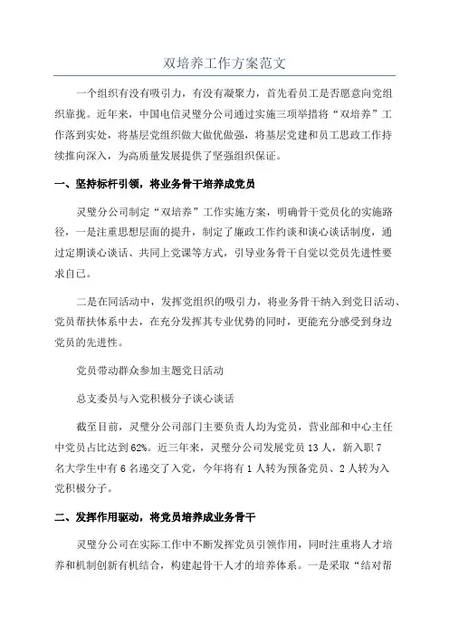 双培养工作方案范文