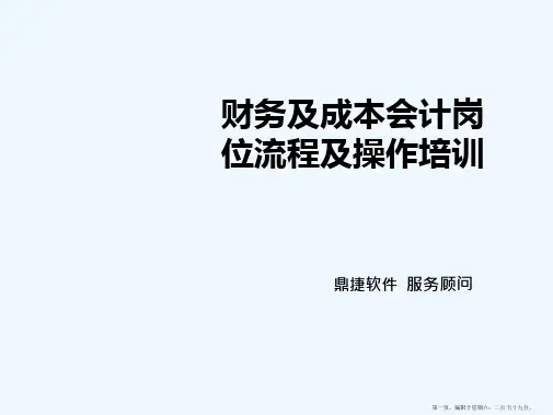 易飞9.0财务及成本概况资料