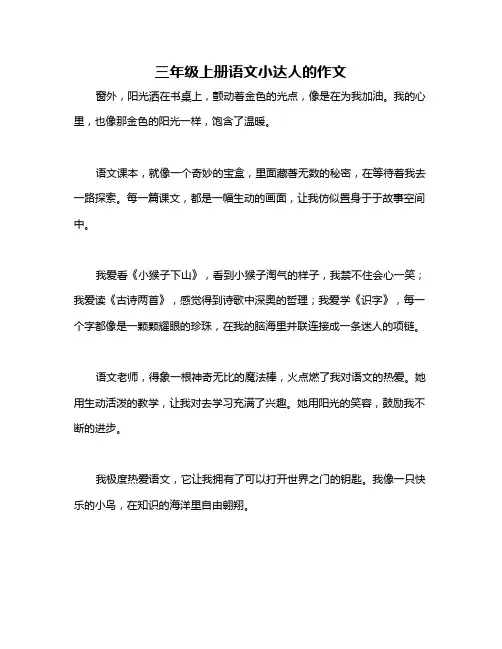 三年级上册语文小达人的作文