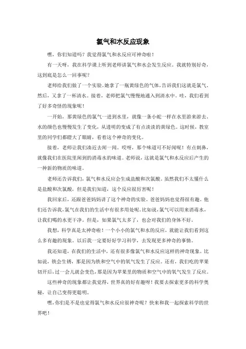 氯气和水反应现象