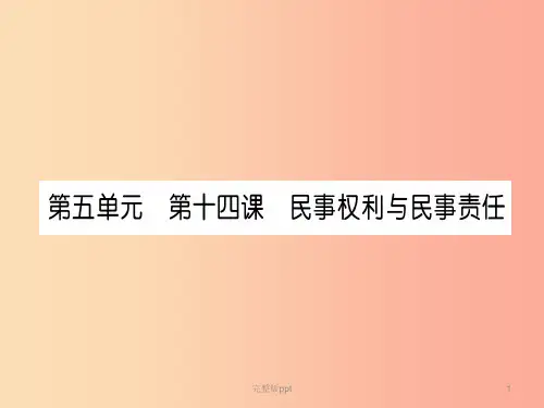 201X中考道德与法治复习 九上 第14课 民事权利与民事责任课件 教科版