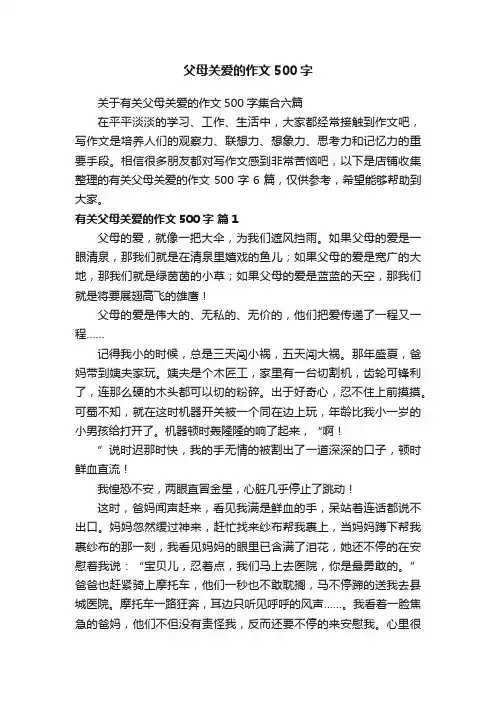 父母关爱的作文500字