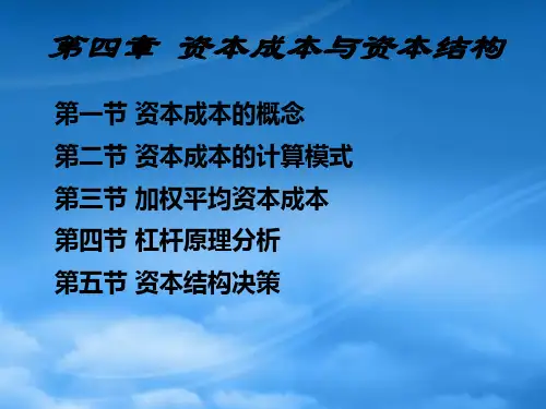 资本成本与资本结构概述ppt110页