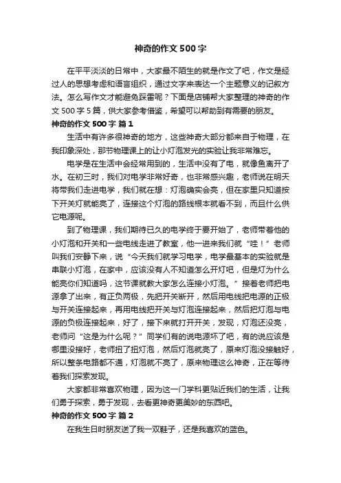 神奇的作文500字