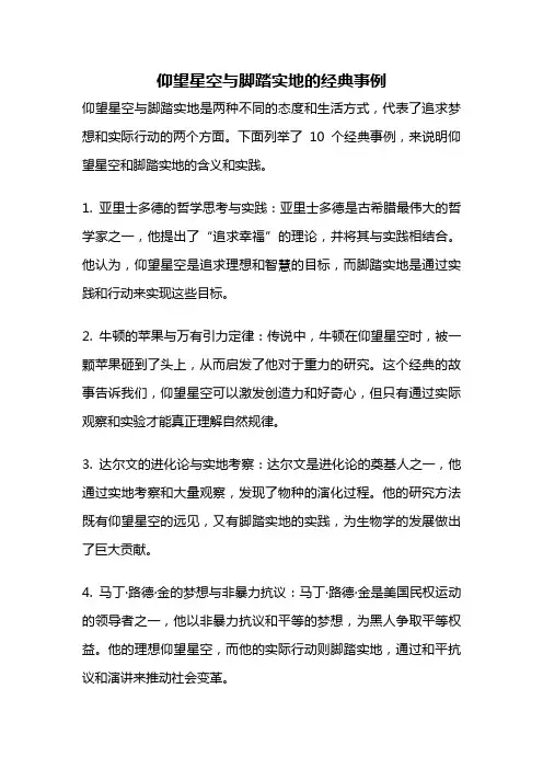 仰望星空与脚踏实地的经典事例