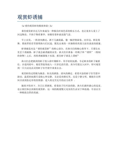 观赏虾诱捕