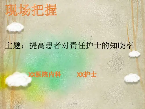 (可修改)提高患者对责任护士的知晓率-品管圈-现状把握论述