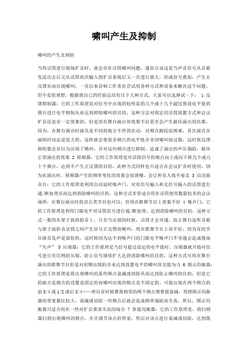 啸叫产生及抑制