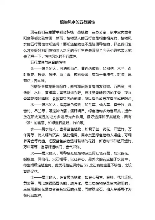 植物风水的五行属性