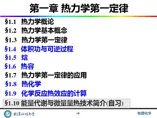 物理化学热力学第一定律