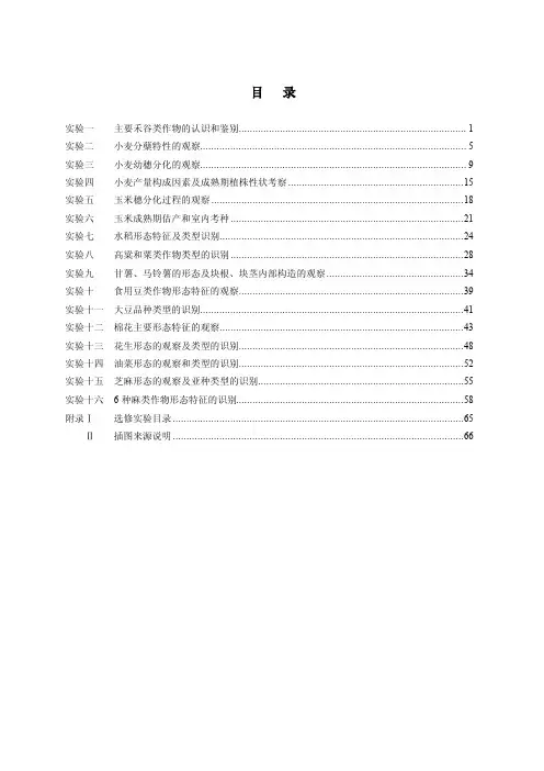 【精品】主要禾谷类作物的认识和鉴别16