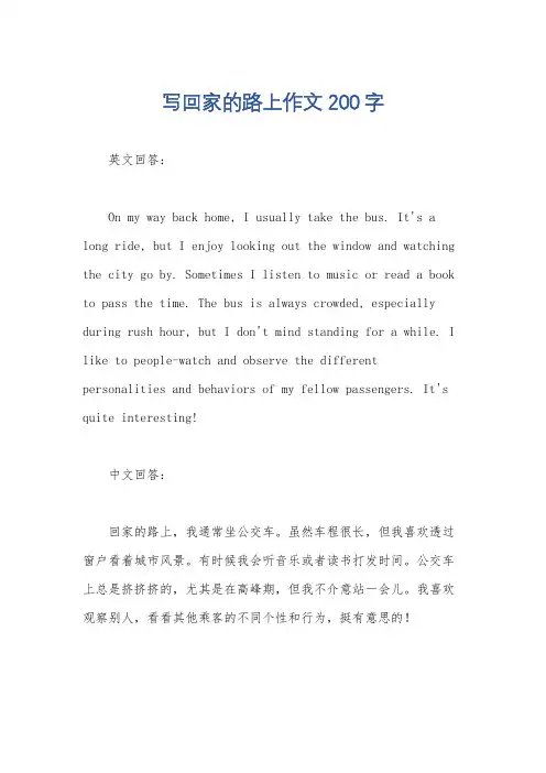 写回家的路上作文200字