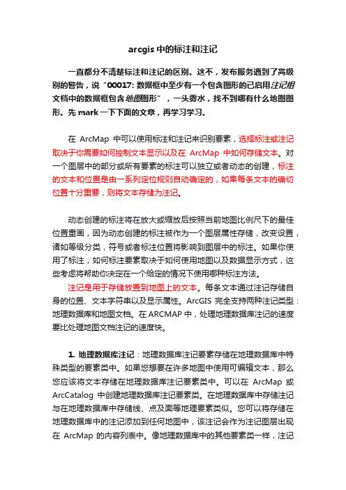 arcgis中的标注和注记